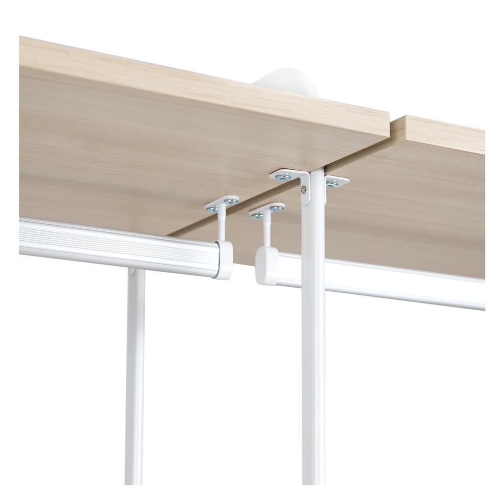 ราวแขวนผ้าติดผนัง 3 ราวแขวนพร้อมชั้นวางของ 150 ซม. PLIM BLISS สีขาว/วอลนัท