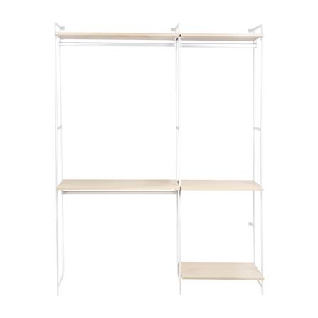 ราวแขวนผ้าติดผนัง 3 ราวแขวนพร้อมชั้นวางของ 150 ซม. PLIM BLISS สีขาว/วอลนัท_1