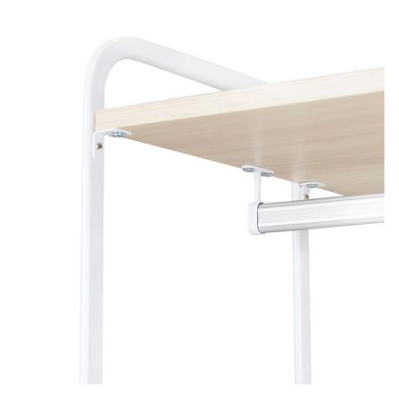 ราวแขวนผ้าติดผนัง 2 ราวแขวนพร้อมชั้นวางของ 90 ซม. PLIM BLISS สีขาว/วอลนัท_2