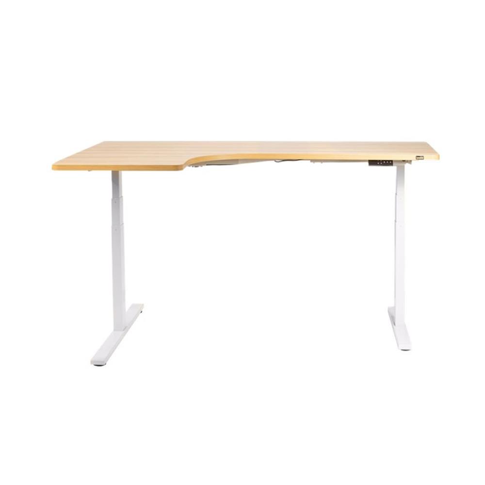 D.I.Y โต๊ะทำงานปรับระดับ BEWELL L SHAPE 180X108 ซม. สีโอ๊ค/ขาว
