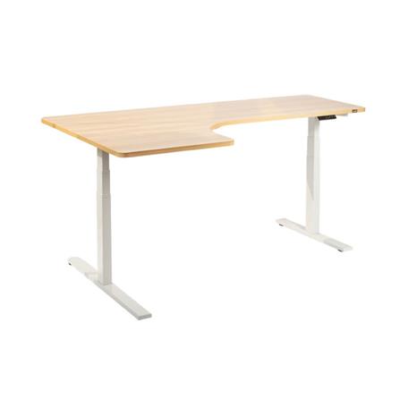D.I.Y โต๊ะทำงานปรับระดับ BEWELL L SHAPE 180X108 ซม. สีโอ๊ค/ขาว_0