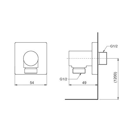ข้อต่อฝักบัว TOTO TBW02013T สีโครม_1
