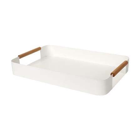 ถาด STEEL KECH WOOD HANDLE 38x25x5ซม. สีขาว_0