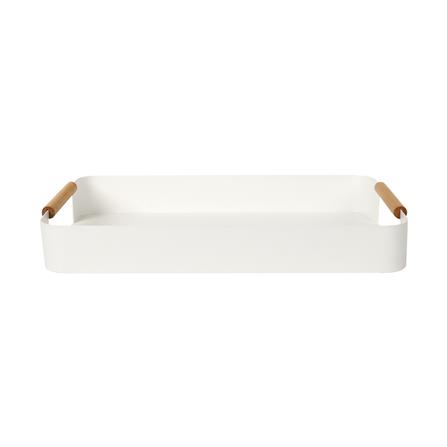 ถาด STEEL KECH WOOD HANDLE 38x25x5ซม. สีขาว_1