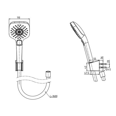 ชุดฝักบัวสายอ่อน 3 ระดับ TOTO รุ่น TBW02006T สีโครม_1