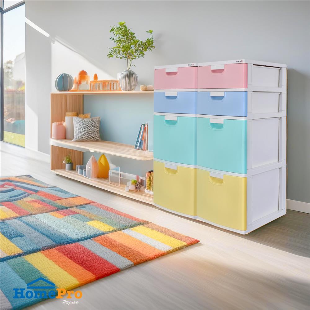 ตู้ลิ้นชัก 4 ชั้น STACKO SL22 42X48X112 ซม. หลากสี