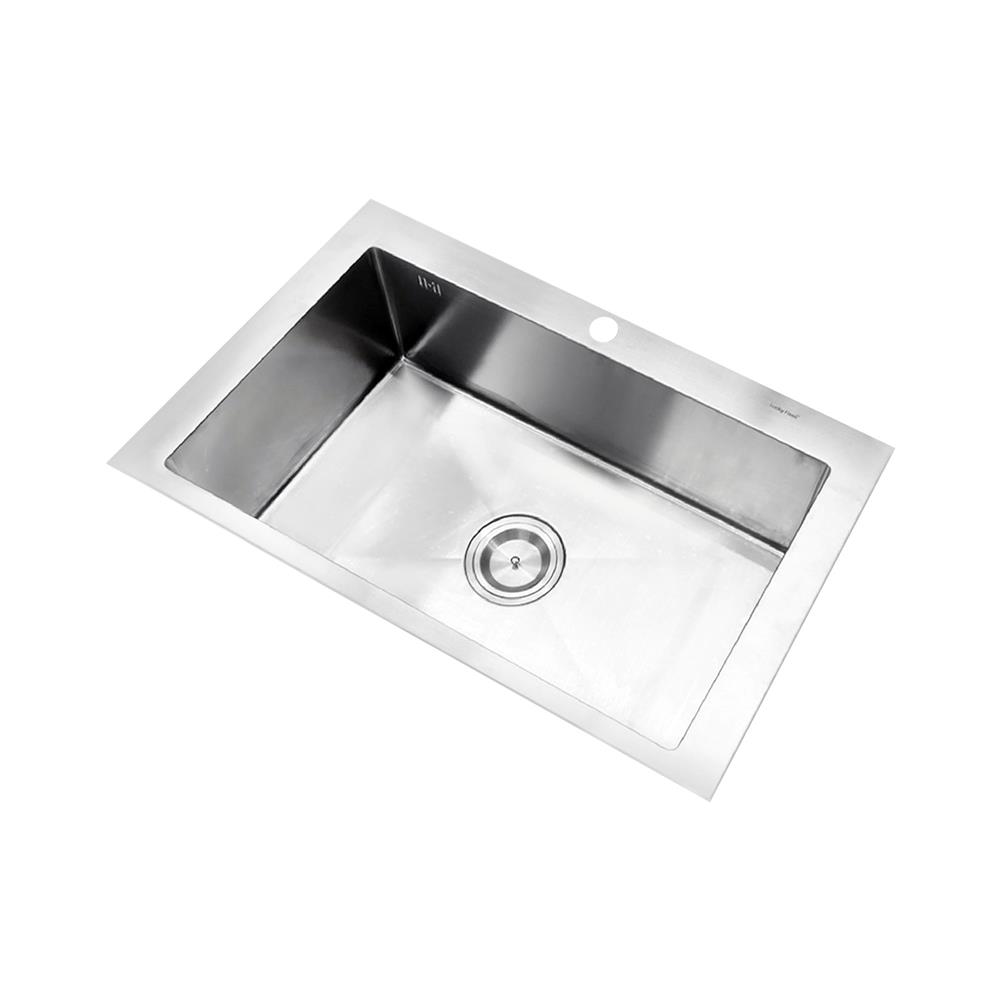 ซิงค์ฝัง 1 หลุม LUCKY FLAME EUS-0851 สีเงิน