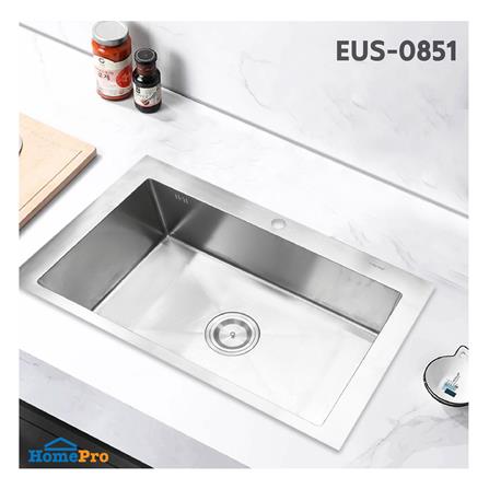 ซิงค์ฝัง 1 หลุม LUCKY FLAME EUS-0851 สีเงิน_2