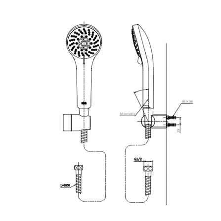 ชุดฝักบัวสายอ่อน 5 ระดับ TOTO TTSR106EMFK สีโครม_6