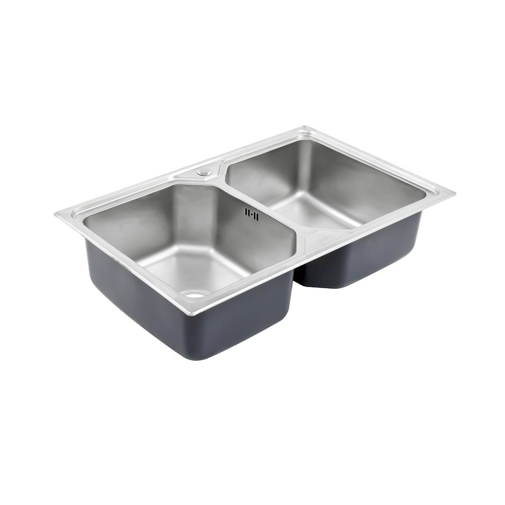 ซิงค์ฝัง 2 หลุม DYNA HOME DH-8050-B สีเงิน