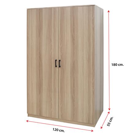 ตู้เสื้อผ้า 2 บานเปิด FURDINI AUSTIN 120 ซม. สีไวท์โอ๊ค_6