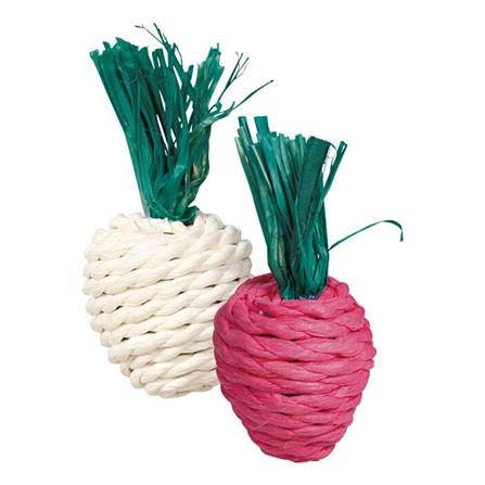 ของเล่นสำหรับสัตว์เล็ก TRIXIE SET OF STRAW TOYS RADISH 8 ซม. แพ็ก 2 ชิ้น_0