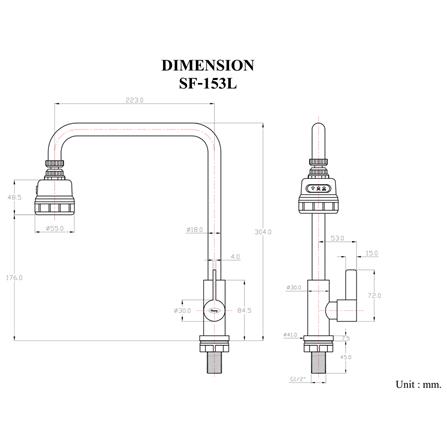ก๊อกซิงค์ HANG SF-153L_2