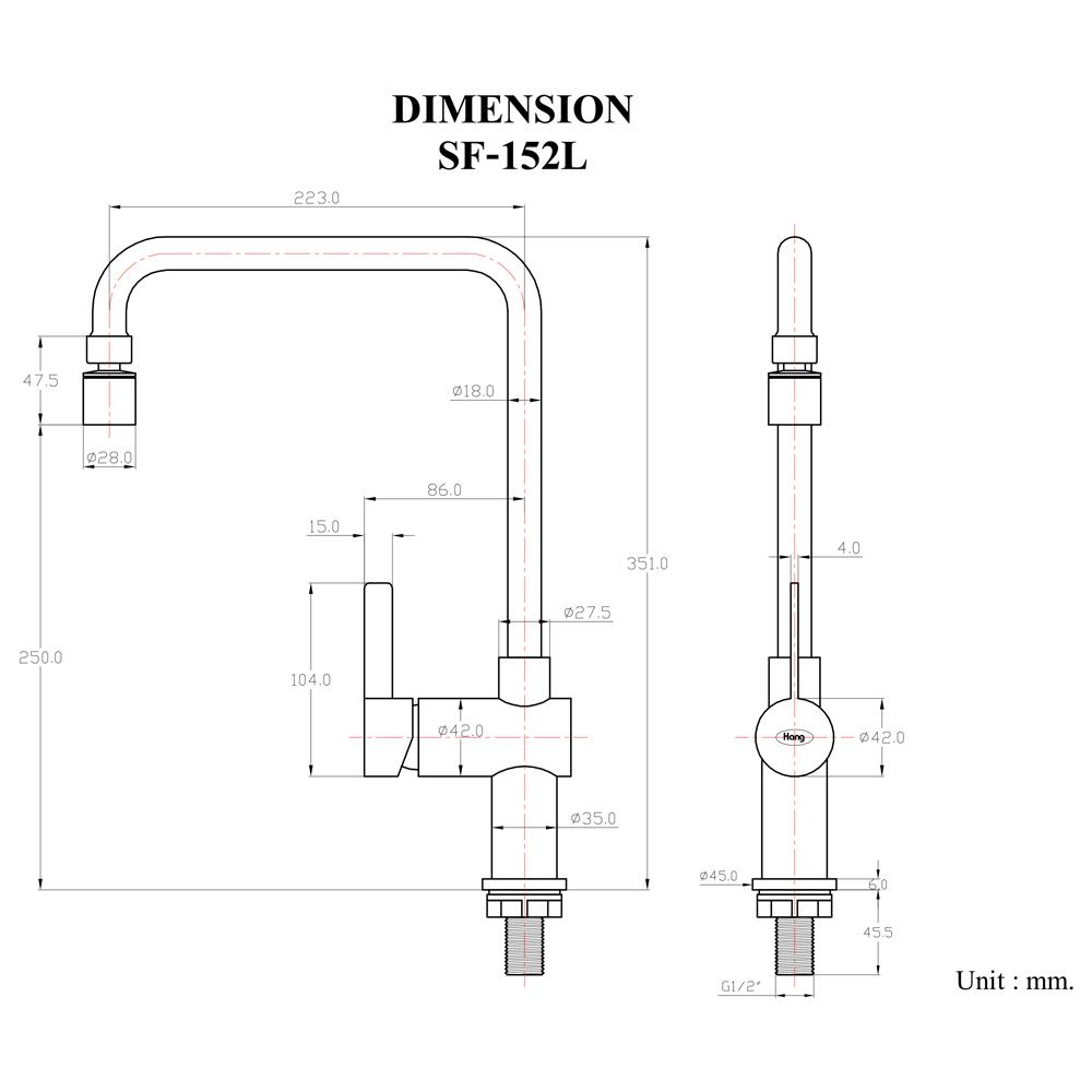 ก๊อกซิงค์ HANG SF-152L