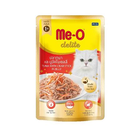 อาหารเปียกแมว MEO DELITE ทูน่าและปูอัดในเจลลี่ 70 ก._0