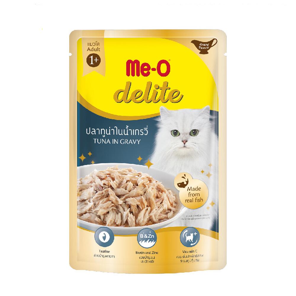 อาหารเปียกแมว MEO DELITE ปลาทูน่าในน้ำเกรวี่ 70 ก.