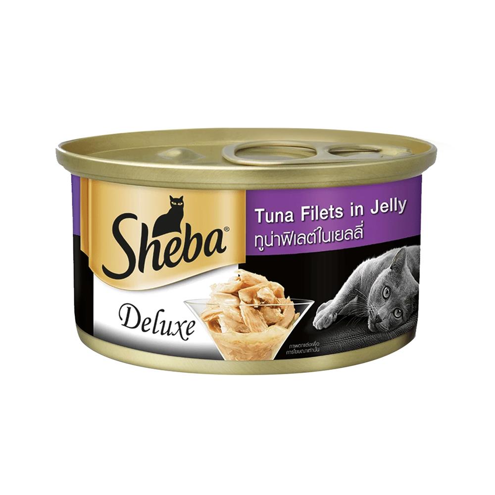 อาหารเปียกแมว SHEBA DELUXE TUNA FILETS IN JELLY 85 ก.
