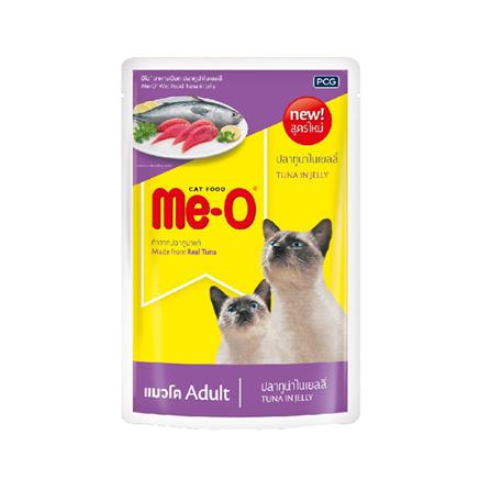 อาหารเปียกแมว MEO ADULT สูตรปลาทูน่าในเจลลี่ 80 ก.