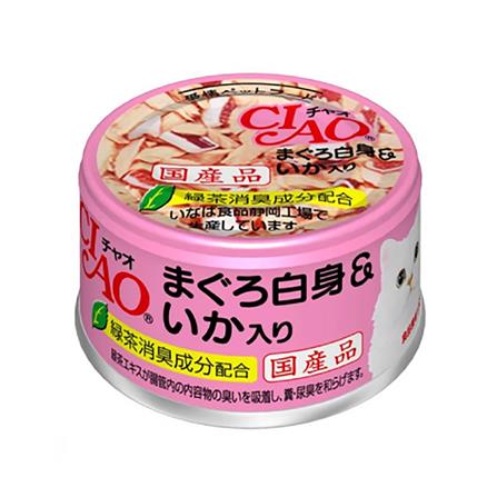 อาหารเปียกแมว CIAO WHITE TUNA AND SQUID 85 ก._0