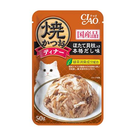 อาหารเปียกแมว CIAO GRILLED TUNA IN JELLY SCALLOP TOPPING JAPANESE SOUP 50 ก.