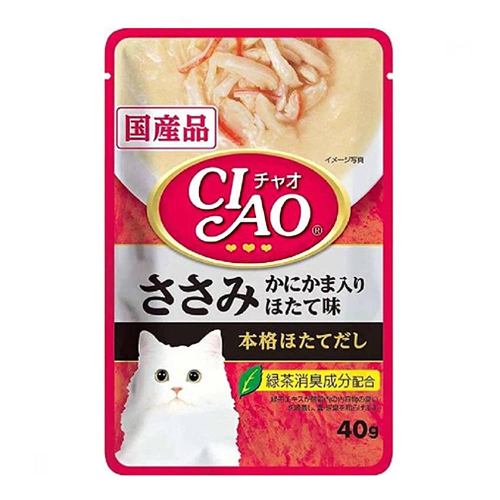 อาหารเปียกแมว CIAO CREAMY SOUP CHICKEN FILLET WITH CRAB STICK SCALLOP 40 ก.