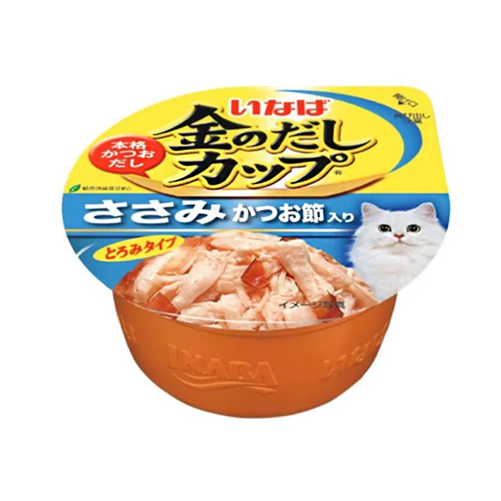 อาหารเปียกแมว INABA GRAVY CHICKEN FILLET AND KATSUOBUSHI 70 ก.