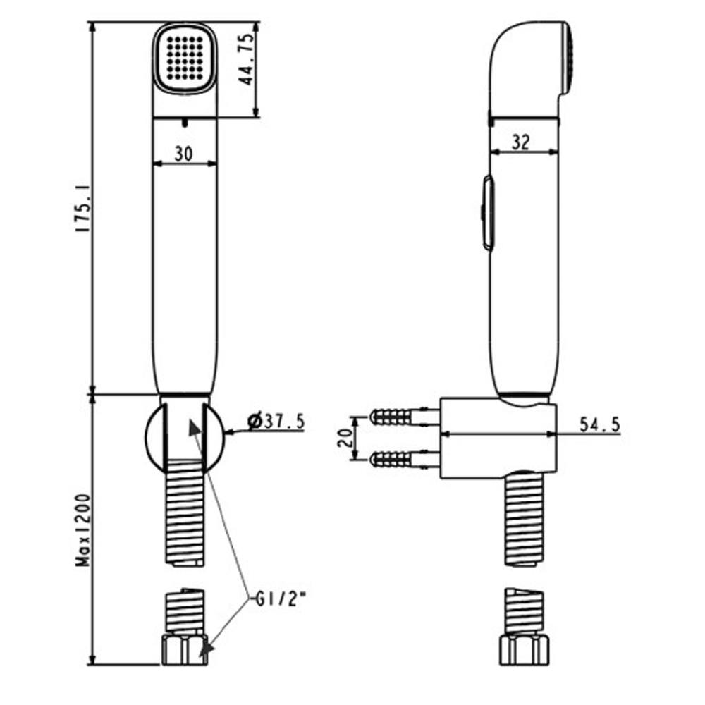 สายฉีดชำระครบชุด AMERICAN STANDARD A-4800WT-WT สีขาว
