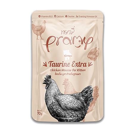 อาหารเปียกแมว PRAMY KITTEN TAURINE EXTRA CHICKEN MOUSSE 70 ก.