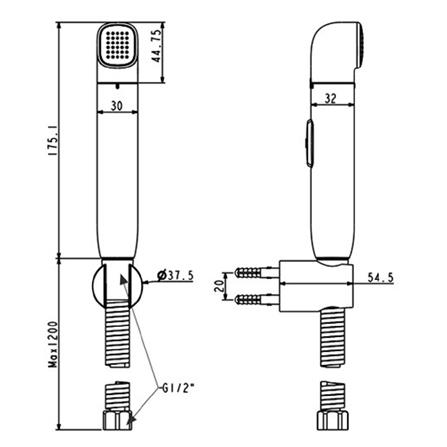 สายฉีดชำระครบชุด AMERICAN STANDARD A-4800CH-BK สีดำ-โครม_5