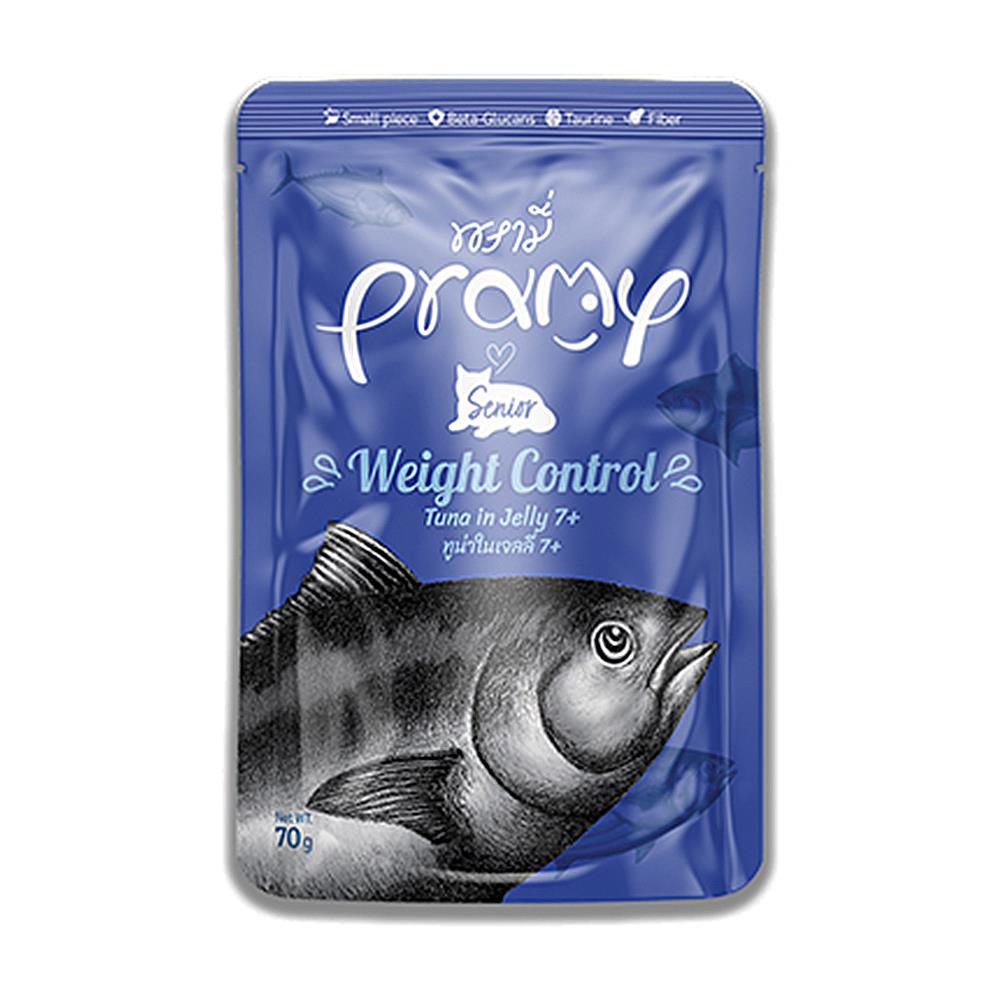 อาหารเปียกแมว PRAMY SENIOR WEIGHT CONTROL TUNA IN JELLY 70 ก.