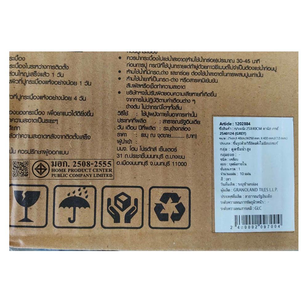 กระเบื้องผนัง 25x40 ซม. TARA ดานัส เกรย์