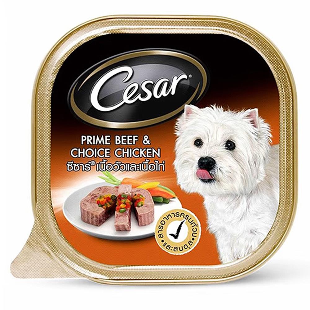 อาหารเปียกสุนัข CESAR DOG PRIME BEEF & CHOICE CHICKEN 100 ก.