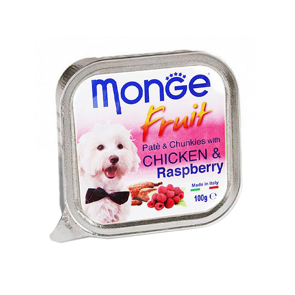อาหารเปียกสุนัข MONGE FRUIT CHICKEN & RASBERRY 100 ก.