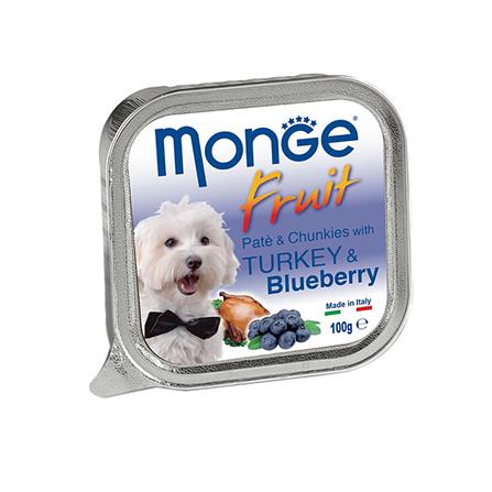 อาหารเปียกสุนัข MONGE FRUIT TURKEY AND BLUEBERRY 100 ก.