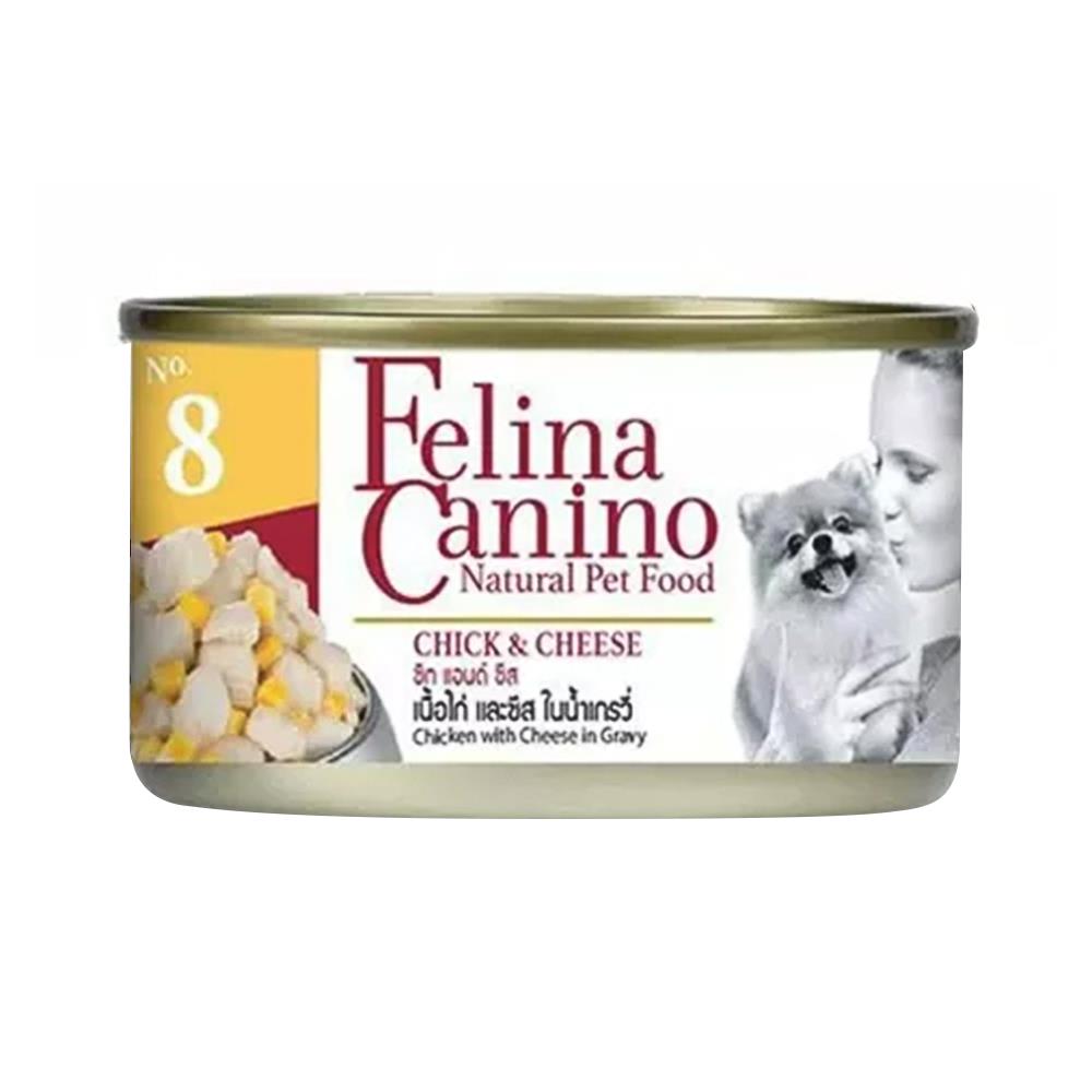 อาหารเปียกสุนัข FELINA CANINO DOG8 CHICK & CHEESE 85 ก.