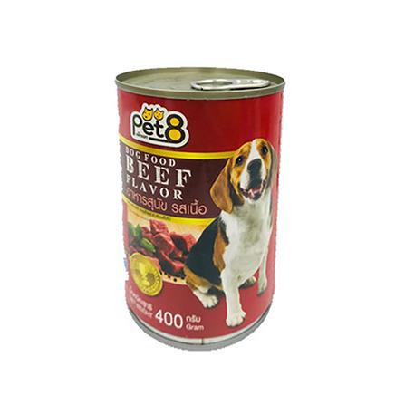 อาหารเปียกสุนัข PET8 BEEF FLAVOUR 400 กรัม_0