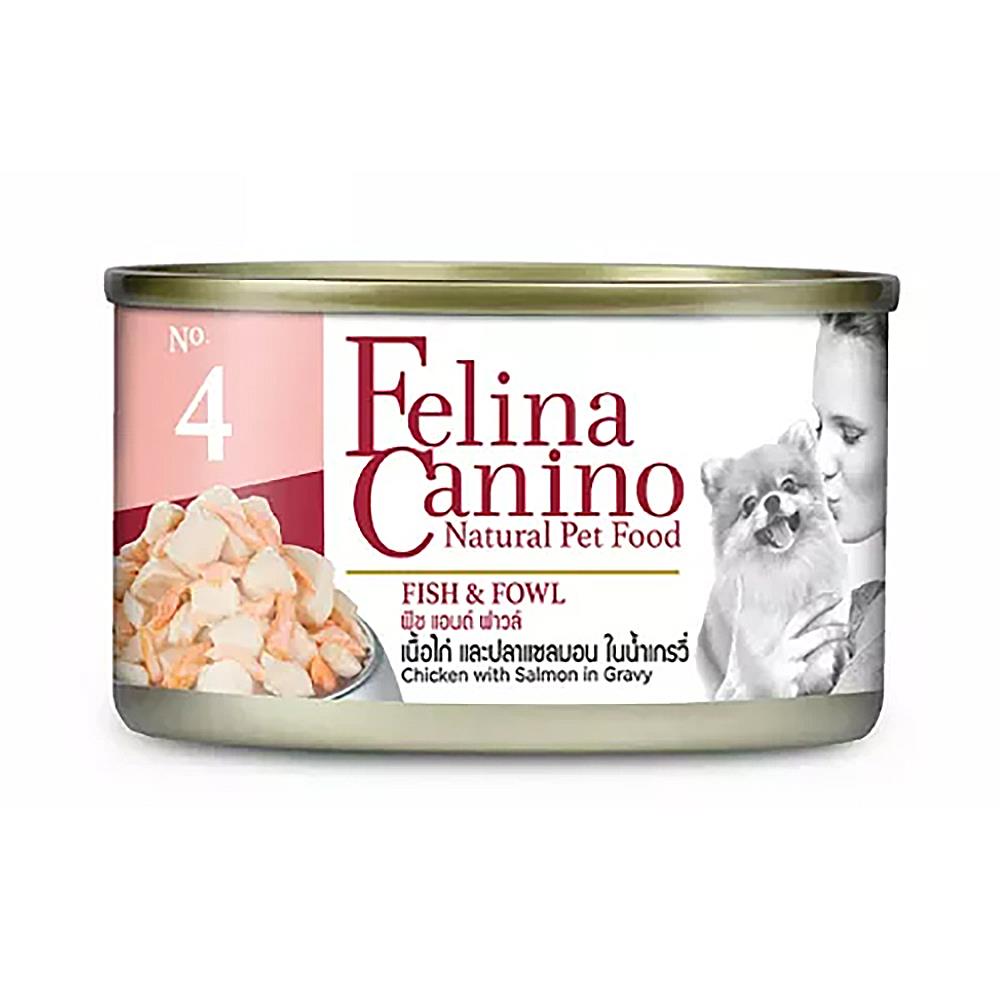 อาหารเปียกสุนัข FELINA CANINO DOG4 FISH & FOWL 85 ก.