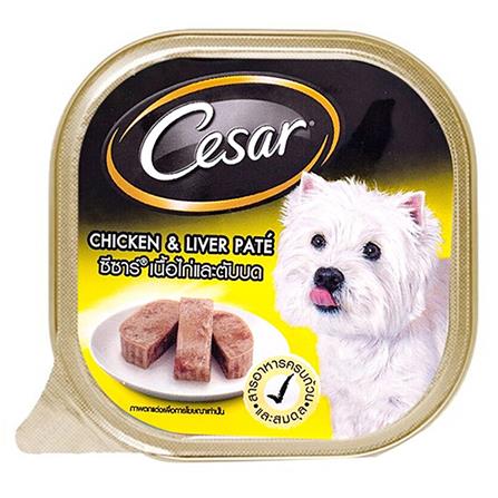 อาหารเปียกสุนัข CESAR CHICKEN & LIVER PAT 100 ก._0