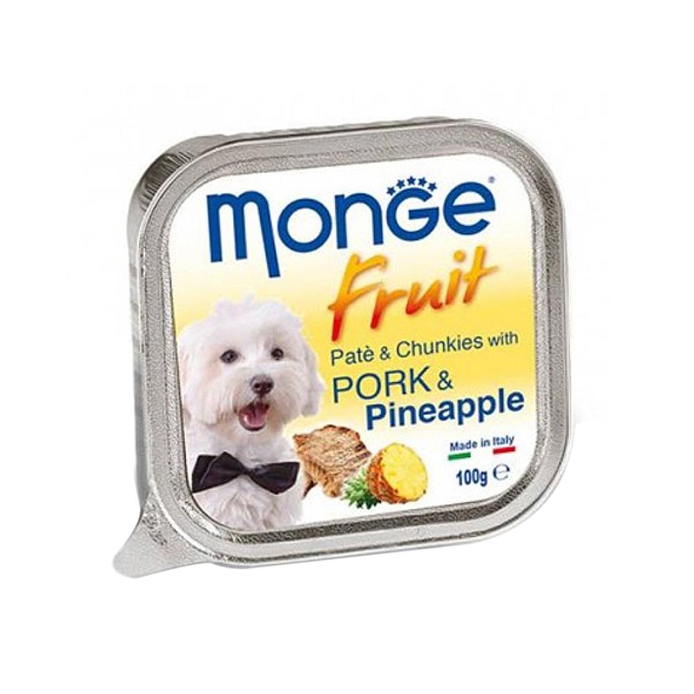 อาหารเปียกสุนัข MONGE FRUIT PORK AND PINEAPPLE 100 ก.