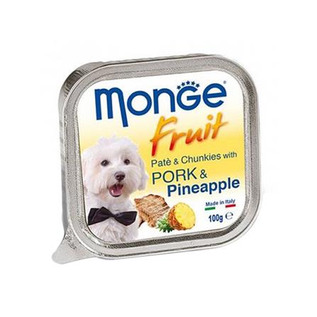อาหารเปียกสุนัข MONGE FRUIT PORK AND PINEAPPLE 100 ก.