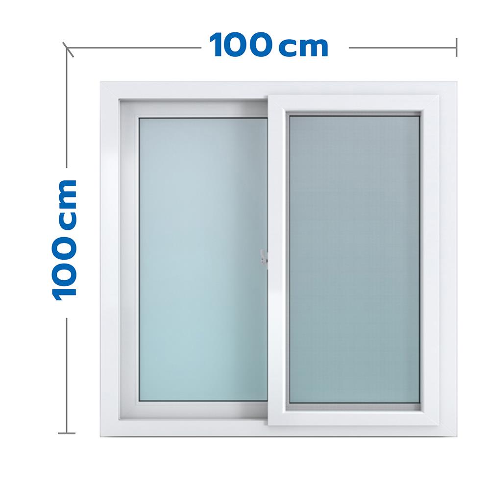หน้าต่างบานเลื่อน UPVC HOFFEN 100X100 ซม. สีขาว