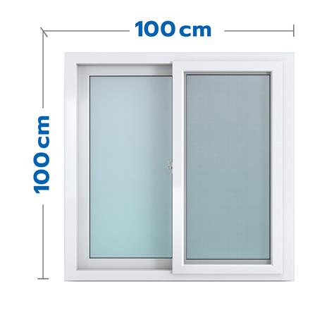 หน้าต่างบานเลื่อน UPVC HOFFEN 100X100 ซม. สีขาว