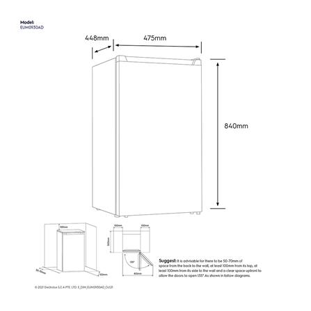 ตู้เย็น 1 ประตู ELECTROLUX EUM0930AD-TH 3.3 คิว สีเงิน_7