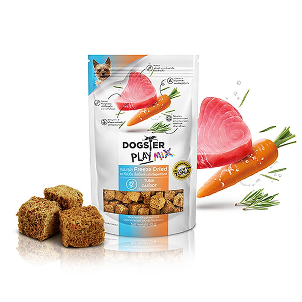 ขนมสุนัข DOGSTER PLAY MIX TUNA CARROT 40 ก.