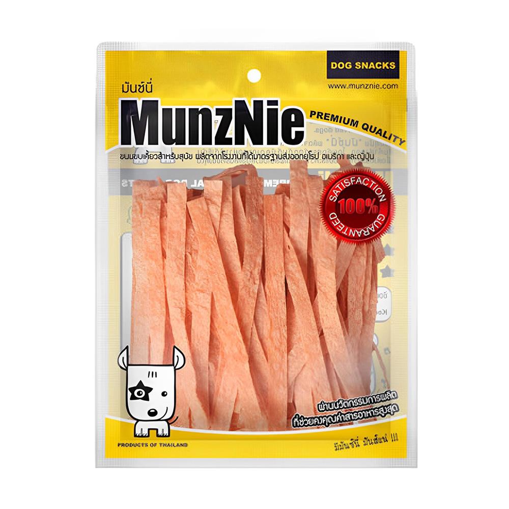 ขนมสุนัข MUNZNIE ปลาเส้น รสปูอัด 80 ก.