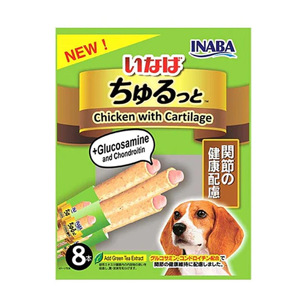ขนมสุนัข INABA STICK CHICKEN & CARTILAGE PLUS GLUCOSAMINE แพ็ก 8 ชิ้น