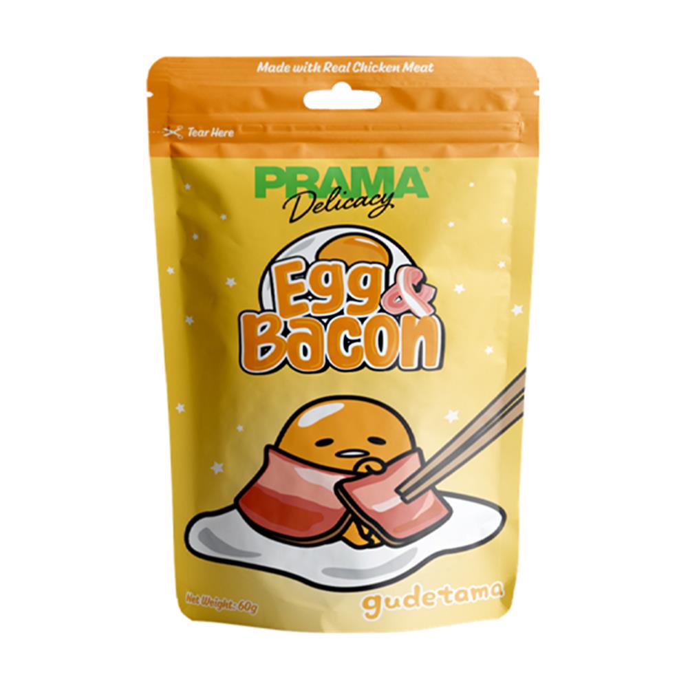 ขนมสุนัข PRAMA DELICACY EGG & BACON 60 ก.