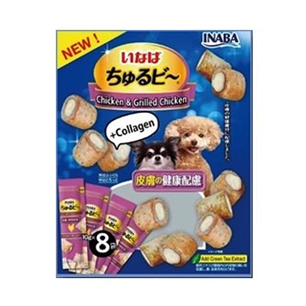 ขนมสุนัข INABA STICK CHICKEN & GRILLED CHICKEN PLUS COLLAGEN แพ็ก 8 ชิ้น