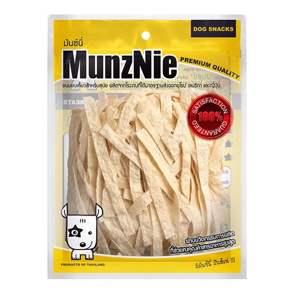 ขนมสุนัข MUNZNIE ปลาเส้น รสดั้งเดิมเส้นใหญ่ 80 ก.