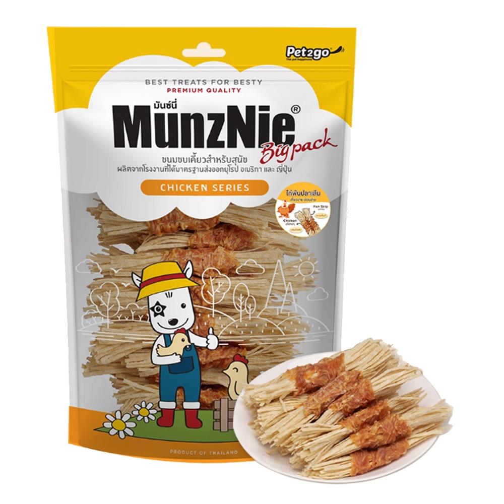 ขนมสุนัข MUNZNIE ไก่พันปลาเส้น 80 ก.